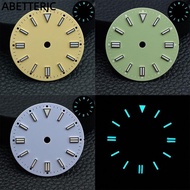 ABETTERIC Watch Dial Face, 28.5MM Dial Size Aluminum alloy Green Luminous Dial, Precise Position Hol