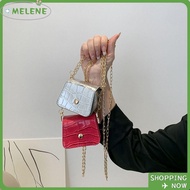 MELENE Shoulder Bag, Mini Versatile Crossbody Bags, Cute PU Simplicity Chain Handbag Lipstick