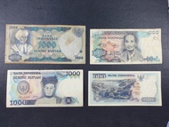 Uang Kuno Indonesia 1000 Rupiah Set isi 4 Lembar