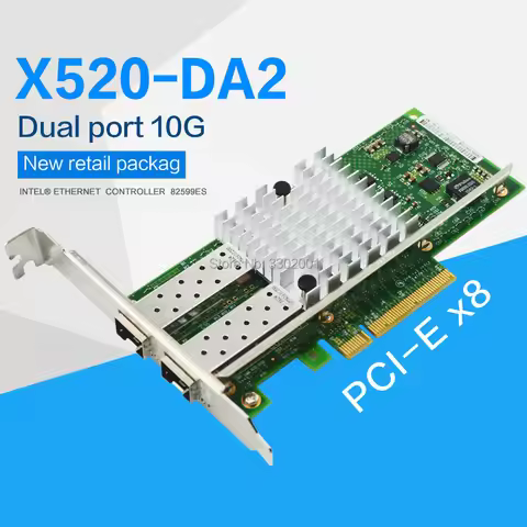 X520-DA2 10G PCI Express x8 intel 82599 ES Chip Dual Port Ethernet Network Adapter E10G42BTDA,SFP no