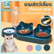 Plastic Bowl Cat And Dog Food 3 Holes Automatic Add Water For Pets PP Material High Quality