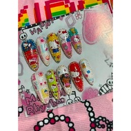 Y2K Japanese cute vintage Kitty handmade wearable nails