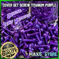 GR5 TITANIUM PURPLE SCREW COVER SET INNER SET GR5 SKRU BODY BOLTS M5 Y15 Y16 NVX NMAX RSX RS VARIO X