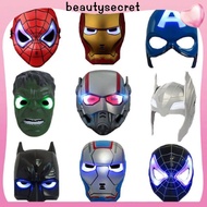 24h Shipping Spiderman Kids LED Light Mask Toy Costume Masks Superhero Performance Prop Halloween Co