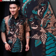 ATASAN HEM BATIK PRIA LENGAN PENDEK WARNA HIJAU IJO TOSKA BOTOL / BATIK PRIA WARNA TOSCA SERAGAM KER