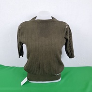 1J682 Knitted Sweater For Chubby Women Second-Hand Crop Top. Details As Shown In The Picture.