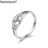 Kemstone Viking Triangle Knot Hollow Stainless Steel Ring Celtic Knot Womens Ring Jewelry