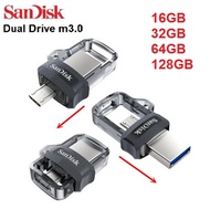 Sandisk Ultra Dual USB Drive m3.0 OTG Faster Transfer for Android to Computer PC Micro USB 3.0 SDDD3  Thumb Drive Flash Drive USB Drive Samsung Xiaomi Sony HTC Asus Huawei