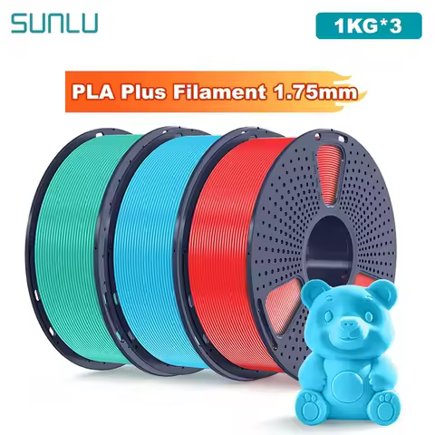 SUNLU 3KG PLA Plus /Clear 3D Printer Filament 1.75mm 1000g Spool (2.2lbs) Neatly Arranged No Knot Fi