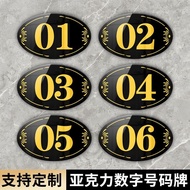 Acrylic Number Stickers Restaurant Number Plate Table Number Stickers Signboard Box House Number Int