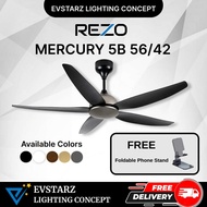 REZO MERCURY 5B LED / NON LED 52/42 inches DC Motor Ceiling Fan with Remote Control