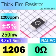 0R1206 ±5% SMD Thick Resistor 0 RTT06000JTP RALEC