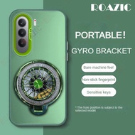 Luxury Metallic Aurora Color Phone Case Compatible For Tecno Camon 40 Pro 5G With Rotatable Gyro Sta