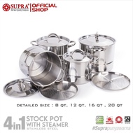 SUPRA STEAMER 24CM NO.4 8QT/27CM NO.3 12QT/30CM NO.2 16QT/33CM NO.1 20QT