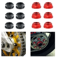 T6-7075 M10x1.25 6PCS/SET CNC Rear Sprocket Nuts For Kawasaki Ninja 250R ZZR250 EX250 Ninja 250SL Ni