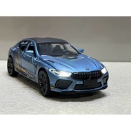 BMW M8 car model scale 1:32 metal with bright lights