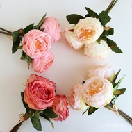 Cross-Border Decoration Plastic European-Style Imitation Feel Real Fake Edge Artificial Flower Bouqu