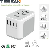 Universal Travel Adaptor Universal Adapter Charger USB Type C Plug Adapter with 2 USB C+2 USB A,PH/US/AU/EU Adaptor,TESSAN Universal Plug Adapter International Plug USB C Charger