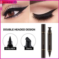 MOKOU 2pcs/box 2 Pens Eyeliner Stamp Liquid Eye Liner Waterproof Wing Cat Eye Stamp Makeup Smudgeproof Winged Eyeliner Stamp Wingliner