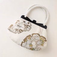 復古珠飾包 珠飾包 白色 雪輪圖紋 派對包 宴會包 手工 珠繡