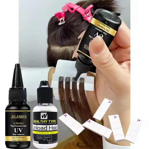 3pcs UV Glue Tape Hair Extension Set Fast Bonding Wigs Tools Set Hair Extension Sticker Kit Hair Glu