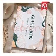 A4 Aesthetic Spiral Wedding Guest Book – Elegant Minimalist Thin Cover Wedding Guest Book