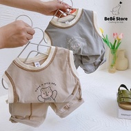Summer and autumn three-hole set for boys and girls, 1 to 5 years old, made of cotton Be Be Bé Store