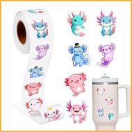 Cute Stickers 8-Design Axolotl Adhesive Decals Salamander Stickers Scrapbook Decal for School Classr
