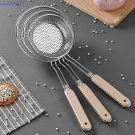 LKBENNETT Fine Mesh Strainer, Wooden Handle Rust-Proof Stainless Steel Strainer, Dumplings Skimmer D