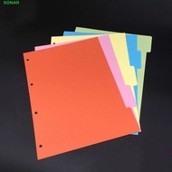 SONAR Binder Dividers Stationery Colorful Classified Lables Subject for Notebook Refill Papers Index