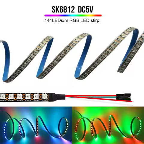 1M 2M LED Flexible Light Strip 5V SK6812 Built-in IC SMD 3535 Individually Addressable 144 LEDs/M Na