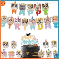 Pet Birthday Party Decoration Cat Dog Theme Banner Topper Cake Decoration