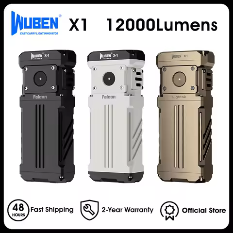 WUBEN X1 Lightok Rechargeable Flashlight 12000 Lumen High Power Super Bright 7 Modes Cooling Fan IP5