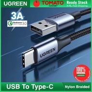 UGREEN Type C Cable USB Fast Charging Nylon Braided Cable for Samsung Huawei Oppo Andriod 3A fast ch