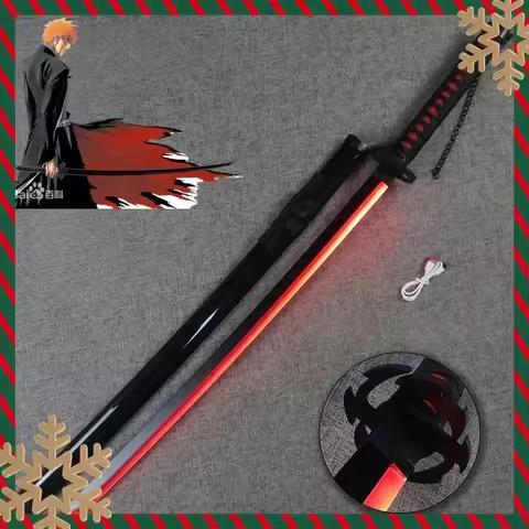 Bleach Katana Led Light Luminou Sword Anime Ichigo Cosplay Prop Ninja Knife Real Japanese Katana Bri
