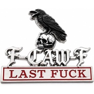 Raven Skull Car Emblem, 3D Alloy Metal Gothic Auto Badge with F-CAW-F Lettering and Adult Humor Phra
