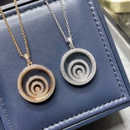 [With Packaging Box] Chopard Chopard Round Shaking Necklace 18k Rose Gold Three Circle Clavicle Chai