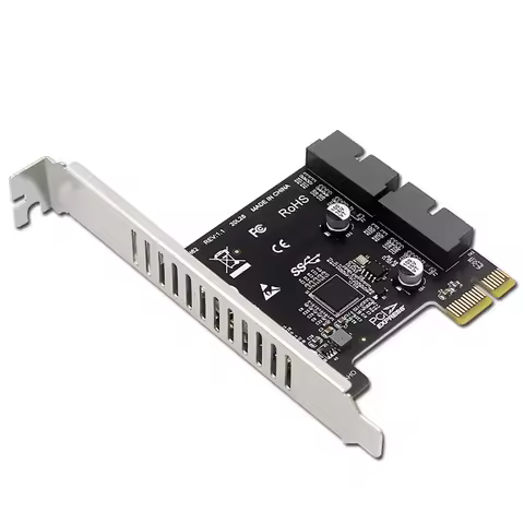 PCI-E to USB3.0 Dual 19/20PIN Connector Expansion Card PCIe 2.0 x1 19P/20P for Front Panel Adapter C