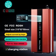 8A 10A 12A 15A 20A Current Adjustable Lithium Battery Charger 72V 60V 48V Li-ion Lifepo4 84V 67.2V 5