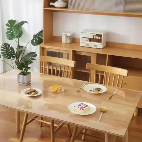 PVC Transparent table cloth cover tablecloth mat for table waterproof rectangle soft glass cloth kit
