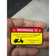 Vespa warning sticker don't sit Motorcycle Sticker
