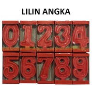 MERAH LILIN Red Birthday Candle 0-9 Number Happy Birthday Candle