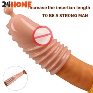 24HOME 4 Types Reusable Condoms Male Penis Extension Sleeves With Sperm Ring Cover Cock Dildo Adult Sex Toys For Men Ejacul Delay O7P3