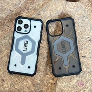 UAG Transparent Diamond Mobile Phone Case Is Used for Explosion-proof Magnetic Back Cover of IPhone 12 13 14 15 Pro MAX.