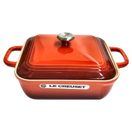LE CREUSET 舊金山系列方形 烤盤 附蓋 櫻桃紅  23cm  1個