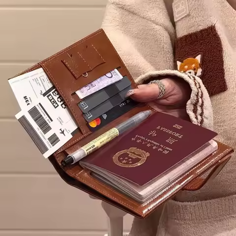 Multi-Card Slot Passport Wallet Lightweight Credit Card Holder Pu Leather Passport Wallet Passport C