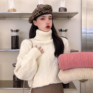 sweater woman Winter Twist Pullover Loose Inner Turtleneck Sweater