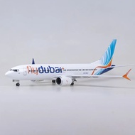 Fly Dubai Airlines Boeing 737-800 High Quality Aircraft Model with LED Cockpit and Cabin Lights On