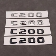 3d ABS Chrome Black Logo C200 Emblem Letters Car Trunk Badge For Mercedes Benz C200 W204 W205 C 200 