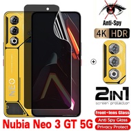 Nubia Neo 3 GT 5G 2in1 riêng tư Hydrogel mềm bảo vệ màn hình trước cho Nubia Neo 3 GT Neo3 GT Nubia